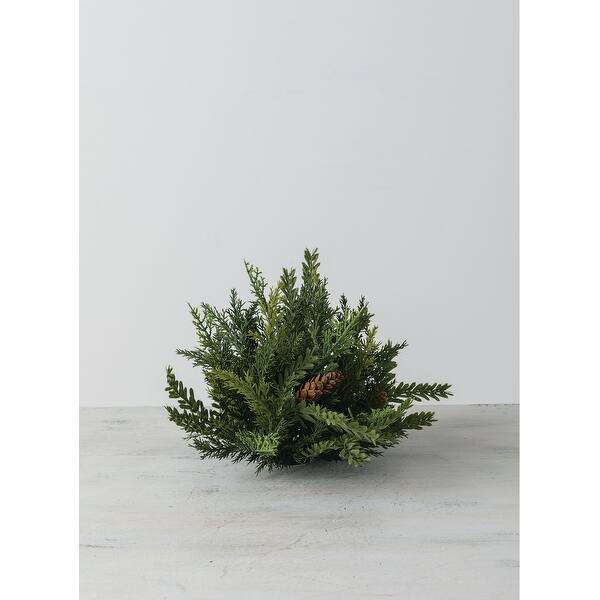 Sullivans Artificial Hemlock and Cedar 1/2 Orb 7"H Green 12"L x 12"W